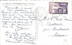 MODERN CARD K Merville Franceville Beach Seen D Together and the Beach Cabins and Plays