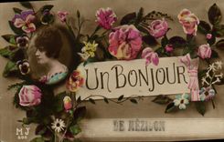 VINTAGE POSTCARD a Hello of Mezidon