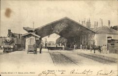 TAPA de la estacion de tren de Mezidon de la POSTAL de la VENDIMIA