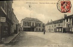 VINTAGE POSTCARD Mezidon Places Town hall and Village hall