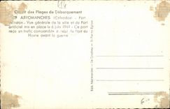 MODERN CARD Arromanches Winston Port View of the city and the Artificial harbor Set up June