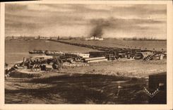 VINTAGE POSTCARD Arromanches les Bains the Port of the Release the Pier Is and the Militaria Port