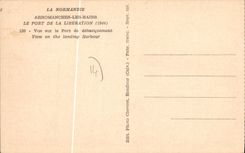 POSTAL Arromanches de la VENDIMIA les Bains el puerto del lanzamiento visto en el retiro portuario de Militaria