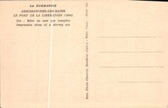 POSTAL Arromanches de la VENDIMIA les Bains el puerto del efecto del lanzamiento del mar por tormenta