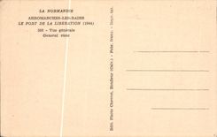 POSTAL Arromanches de la VENDIMIA les Bains el puerto de la opinion del lanzamiento