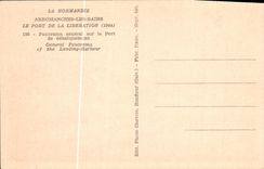 POSTAL Arromanches de la VENDIMIA les Bains el puerto del panorama general del lanzamiento en el puerto de desembarque