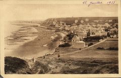 Opinion de Arromanches de la POSTAL de la VENDIMIA tomada de los acantilados De Tracy