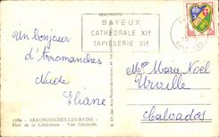 POSTAL MODERNA puerto de Arromanches les Bains del tanque de la opinion del lanzamiento