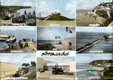 POSTAL MODERNA puerto de Arromanches les Bains del recuerdo del lanzamiento