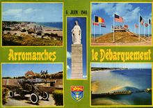POSTAL MODERNA playas de Arromanches Normadie Francia de la descarga