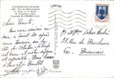 POSTAL MODERNA puerto de Arromanches les Bains de la descarga