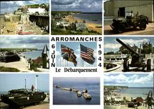 POSTAL MODERNA Arromanches Militaria el 6 de junio de 1944 de descarga