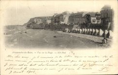 POSTAL Arromanches de la VENDIMIA les Bains visto en la playa