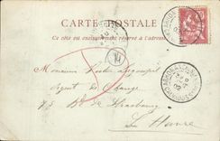 POSTAL Arromanches de la VENDIMIA les Bains visto en la playa