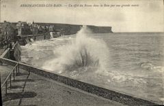 POSTAL Arromanches de la VENDIMIA un efecto del Undertow en bahia por una marea de resorte