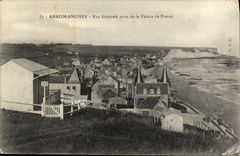 Opinion de Arromanches de la POSTAL de la VENDIMIA tomada del acantilado del fresne
