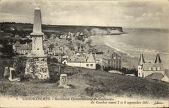 Monumento de Arromanches de la POSTAL de la VENDIMIA del centenario