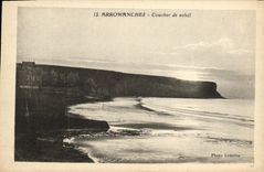 CPA Arromanches Coucher de Soleil