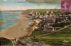 CPA Arromanches Vue Generale Prise des Falaises de Tracy