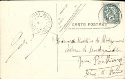 POSTAL Arromanches de la VENDIMIA la marea baja de la playa