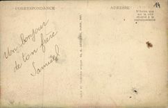 Monumento de Arromanches de la POSTAL de la VENDIMIA de el 7 de septiembre centenario naval y el 8vo 1911