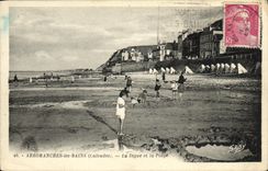 POSTAL Arromanches de la VENDIMIA les Bains la presa y los ninos de la playa