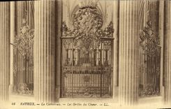 POSTAL Bayeux de la VENDIMIA las rejillas de la catedral del estribillo