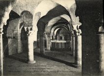 POSTAL Bayeux de Cathedrale de la VENDIMIA hombres del chpaiteaux romano de la cripta los viejos