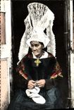 CPA Bayeux Costumes Normands Coiffure Ancienne Folklore Costume Coiffe La Bourgogne
