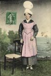 CPA Bayeux Ancienne Normandie Folklore Costume Coiffe