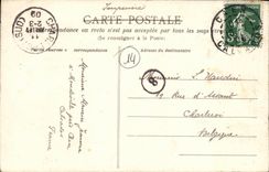 Puerta de Bayeux de la POSTAL de la VENDIMIA de L Campana torre del St Patrice de la iglesia