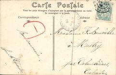 POSTAL Bayeux de la VENDIMIA la estatua D Alain Chartier