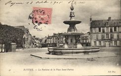 POSTAL Bayeux de la VENDIMIA la fuente del lugar Sainte Patrice