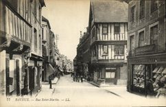 POSTAL Bayeux de la VENDIMIA la calle Martin Saint