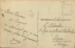 La POSTAL Bayeux de la VENDIMIA el viaducto de L aure y vista en la catedral entrena