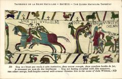 La POSTAL Bayeux Tapisserie de la VENDIMIA del individuo S de la reina Matilde que no es vuelto tiene esta invitacion