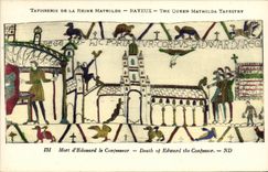 CPA Bayeux Tapisserie De La Reine Mathilde Mort d Edouard le confesseur