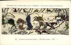 CPA Bayeux Tapisserie De La Reine Mathilde L action continue avec fureur