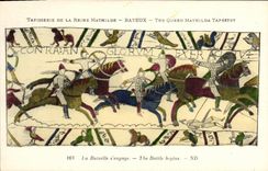 CPA Bayeux Tapisserie De La Reine Mathilde La bataille s engage
