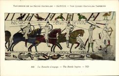 CPA Bayeux Tapisserie De La Reine Mathilde La bataille s engage