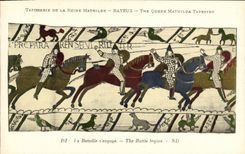 CPA Bayeux Tapisserie De La Reine Mathilde La bataille s engage