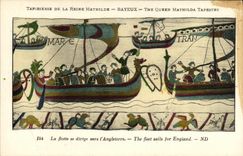 CPA Bayeux Tapisserie De La Reine Mathilde La flotte se dirige vers l Angleterre