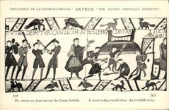 CPA Bayeux Tapisserie De La Reine Mathilde On creuse un fosse autour du camp fortifie