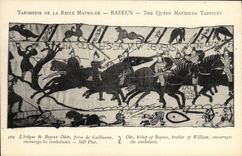 Tapiceria de Bayeux de la POSTAL de la VENDIMIA de la reina Matilde L obispo del hermano de Bayeux Odon de Guillermo
