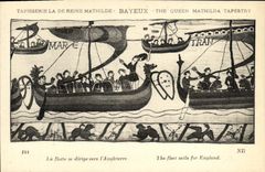 CPA Bayeux Tapisserie De La Reine Mathilde La flotte se dirige vers l Angleterre