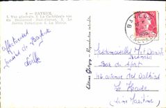 POSTAL MODERNA opinion de Bayeux la catedral vista del bulevar Sadi Carnot el jardin botanico el ayuntamiento