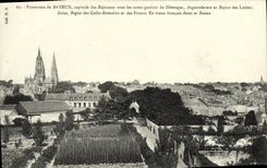 Panorama de la POSTAL de la VENDIMIA de Bayeux capital de los nombres galicos de Bajocasses de Neomagus