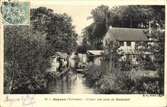 POSTAL Bayeux L Aure de la VENDIMIA vista del bulevar