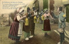 CPA La Lanterne du Gars de Falaise Folklore Costume