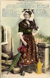 VINTAGE POSTCARD Falaisienne Captions Lantern Folklore Costume